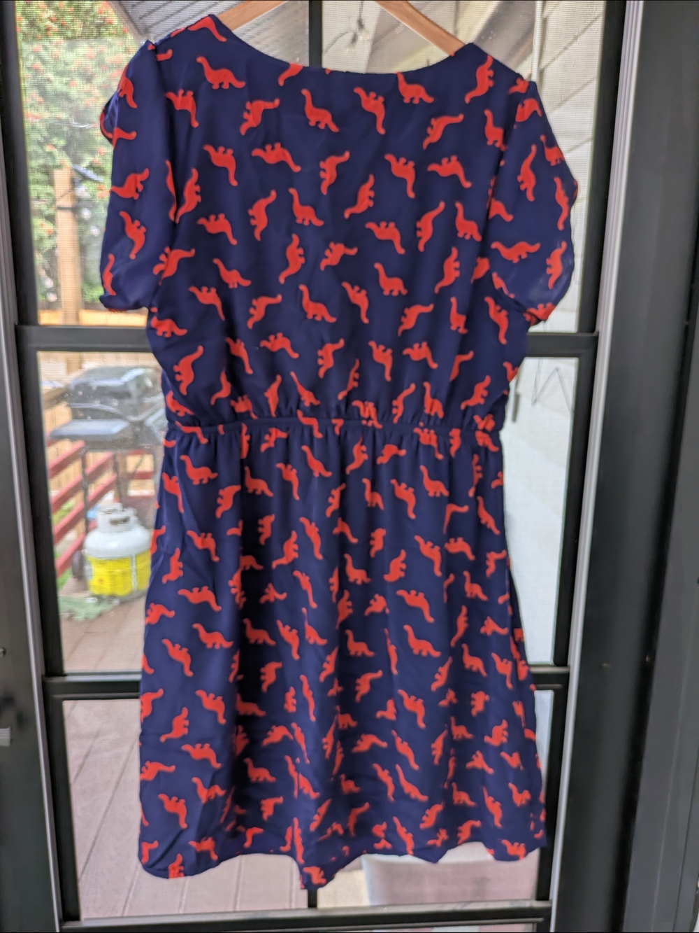 Peach Love Navy Dino Dress - Picture 5 of 5